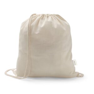 ISTANBUL. Sacola tipo mochila em 70% algodão reciclado e 30% poliéster reciclado (140 g/m²) sem tingimento