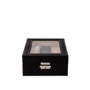 Porta Relogio Para  4 Pçs Couro Sintetico Promocional para Brinde